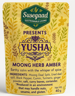 Yusha Moong Herb Amber Instant Soup | 40 g Pure Nourishment | UK Origin | Organic Moong Dal & Herbs